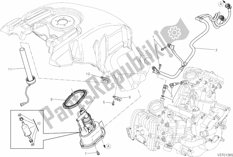 Alle onderdelen voor de Benzine Pomp van de Ducati Diavel Carbon FL Thailand 1200 2018